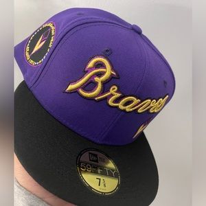 New Era 59Fifty Atlanta Braves Fitted Hat Size 7 5/8 Side Patch  1972 ASG